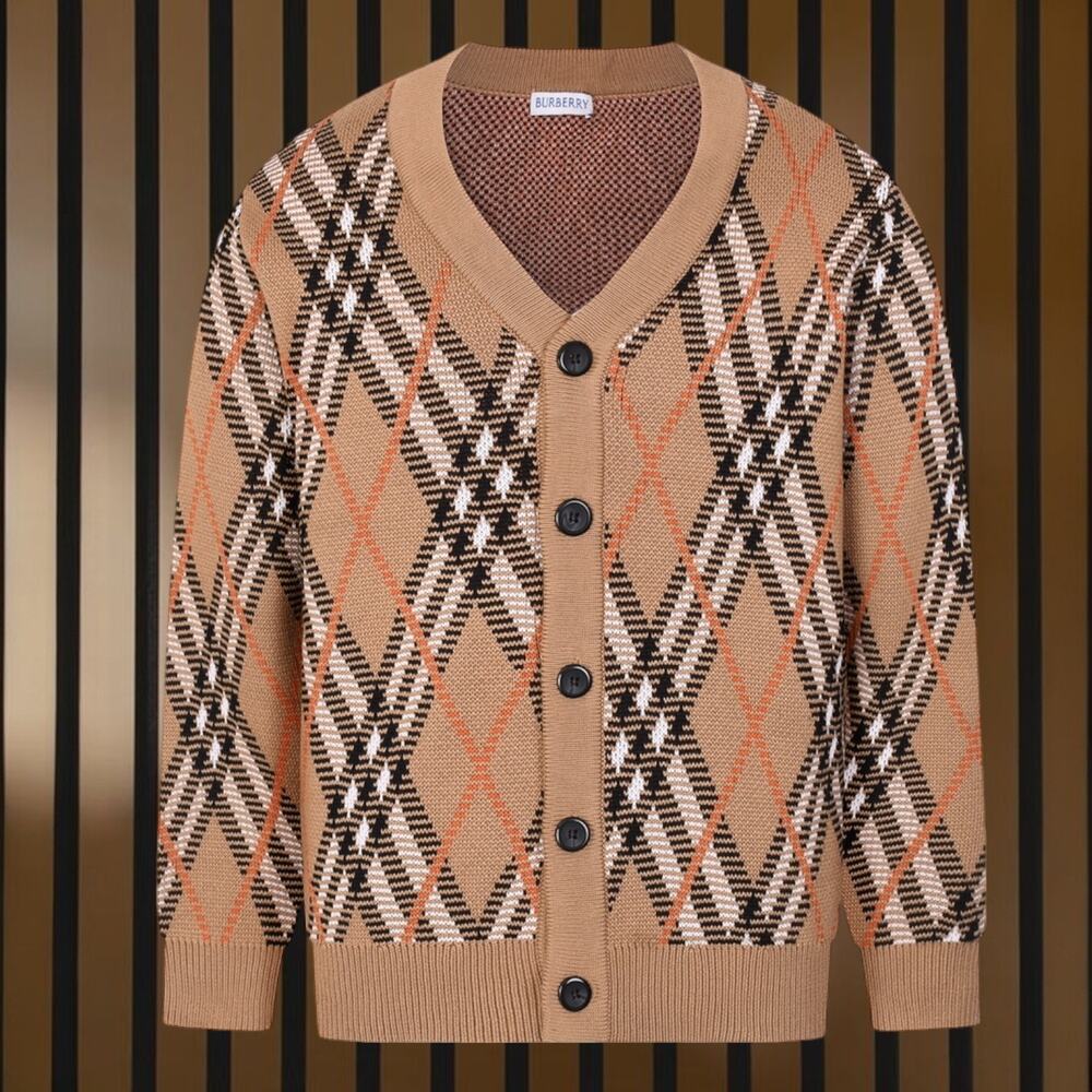 Burberr Men's Plaid Knit Cardigan